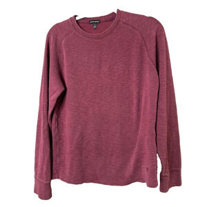 Banana Republic Mens Small Double Knit Long Sleeve Crewneck Shirt Burgundy